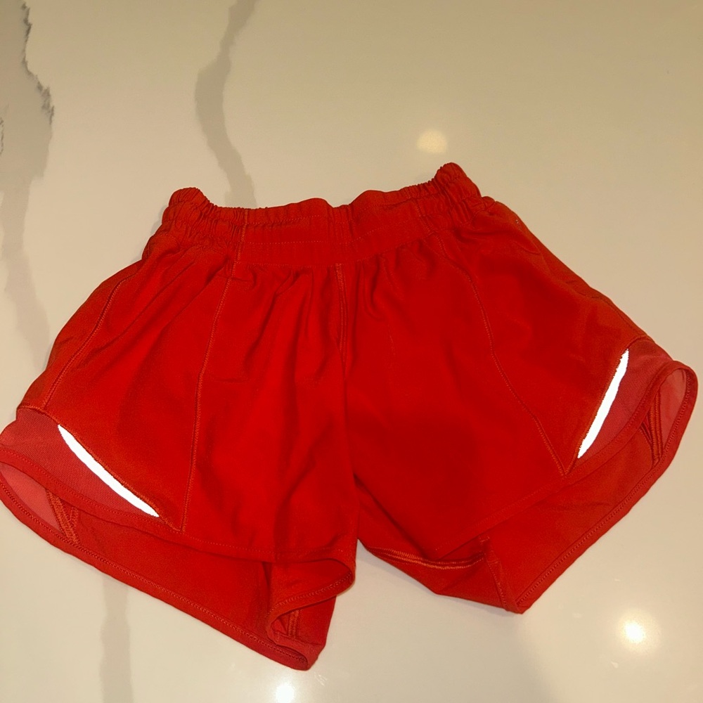 lululemon athletica Red Athletic Shorts with Reflective Accents